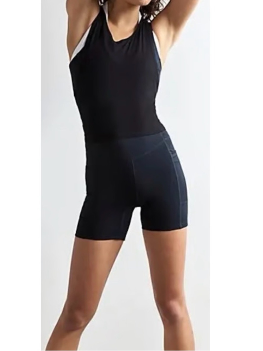 Fp black runsie tank romper size Xs nwot